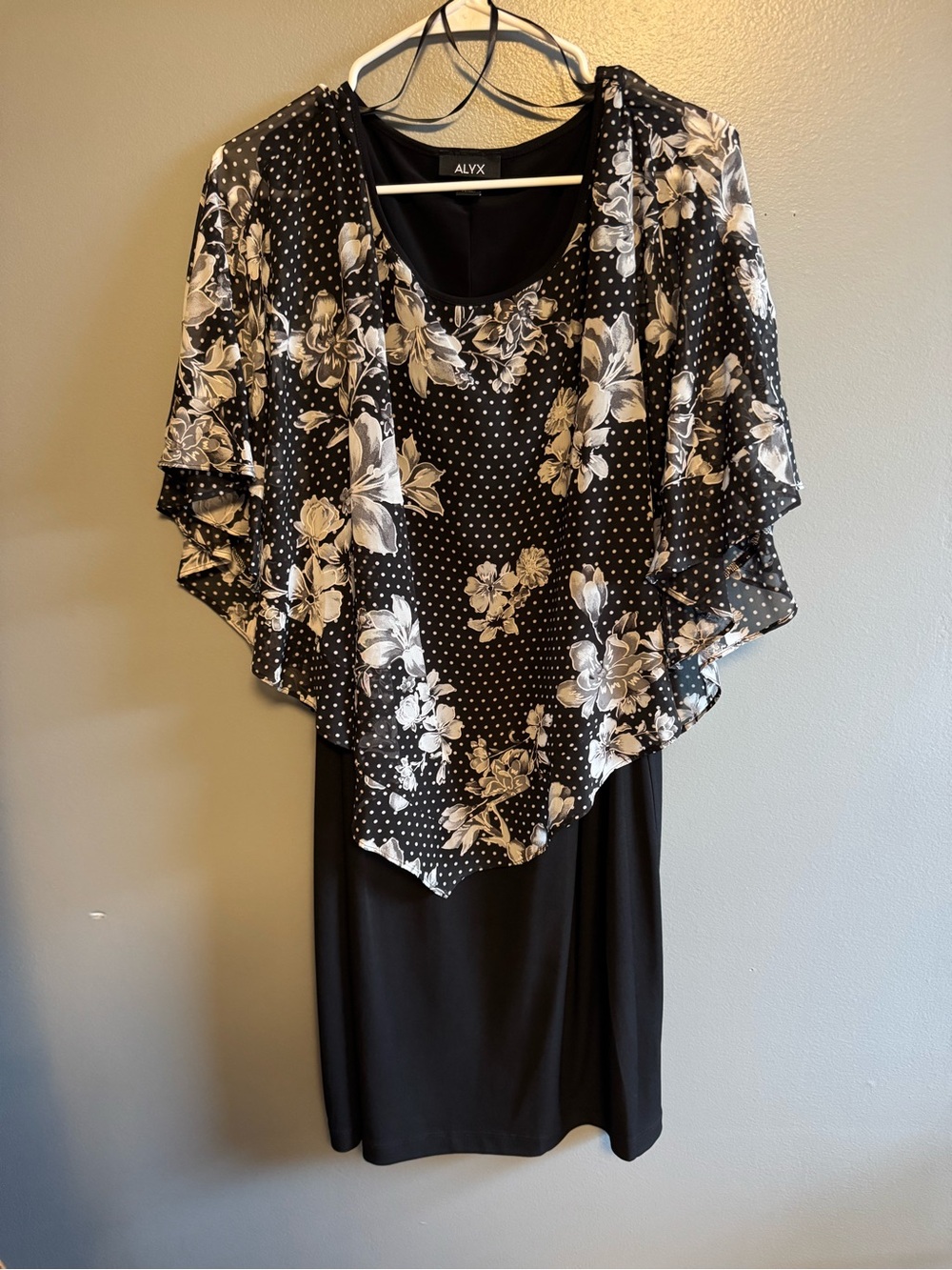 ALYX Black Dress with Floral Overlay